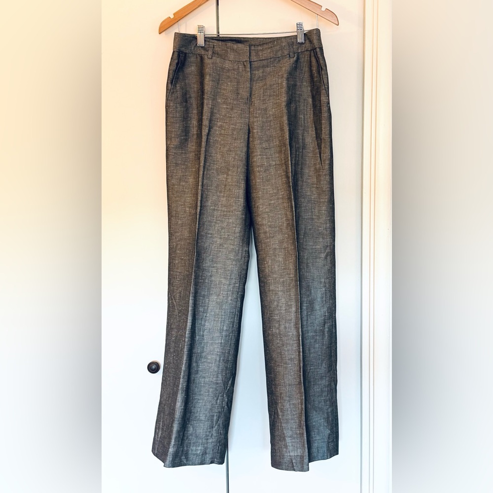 Ann Taylor LOFT Gray Wide-Leg Trousers